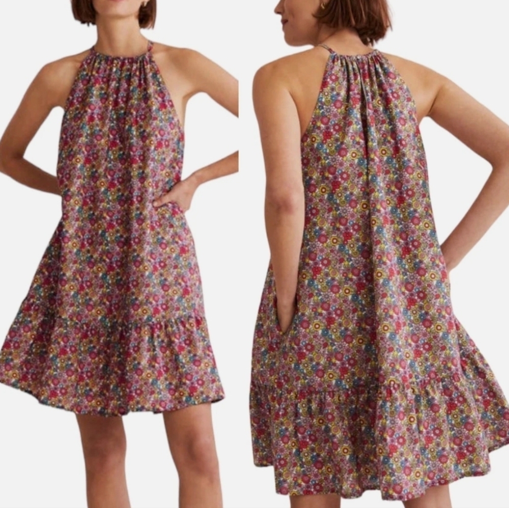 Boden Ingrid Floral Teired Halter Dress | Size 2/Small | Summer
